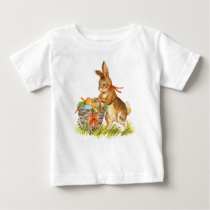 Niedliches Osterkaninchen und -korb Baby T-shirt