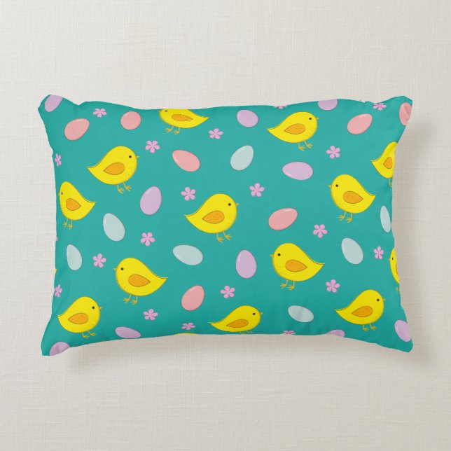 Niedliches Ostermuster Hühner Eier nach Maß Zierkissen (Vorderseite)