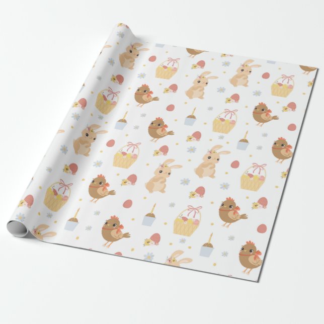 Niedliches Ostermuster-Papier Geschenkpapier (Ungerollt)