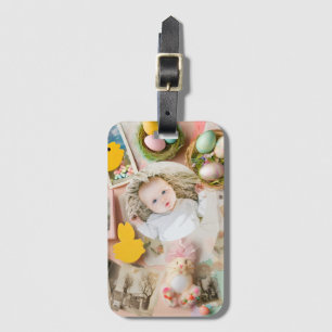 Niedliches Ostersammlungs-Foto Gepäckanhänger