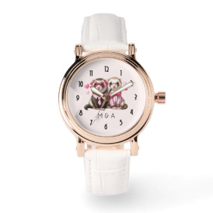 Niedliches Otter Couple in Liebe Armbanduhr
