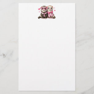 Niedliches Otter Couple in Liebe Briefpapier