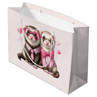 Niedliches Otter Couple in Liebe Große Geschenktüte