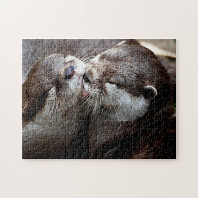 Niedliches Otter Couple, Jigsaw Puzzle (Horizontal)
