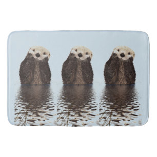 Niedliches Otter Face Nature Foto Badematte