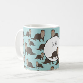 Niedliches Otter-Illustrationsmuster Kaffeetasse