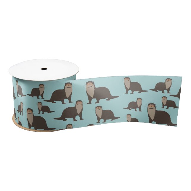 Niedliches Otter-Illustrationsmuster Satinband (Spule)