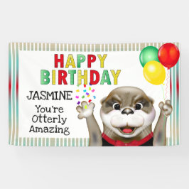 Niedliches Otter in Tuxedo | Happy Birthday Banner