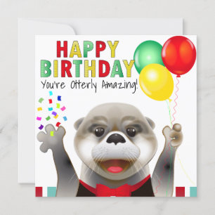 Niedliches Otter in Tuxedo Happy Birthday Karte