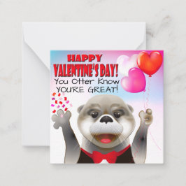 Niedliches Otter in Tuxedo | Valentinstag im Klass Mitteilungskarte