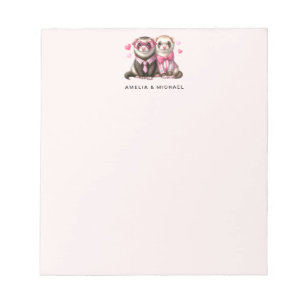 Niedliches Otter Paar in der Liebe Valentinstag Notizblock