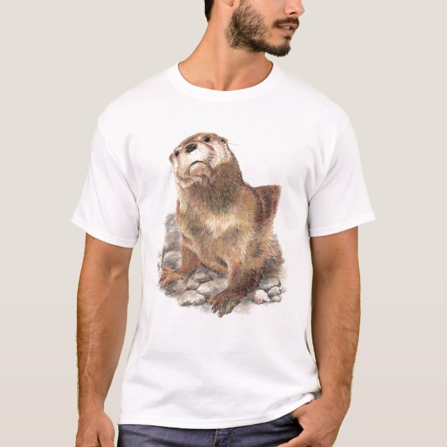Niedliches Otter, Tier, Wildtiere, Natur, T Shirt (Vorderseite)