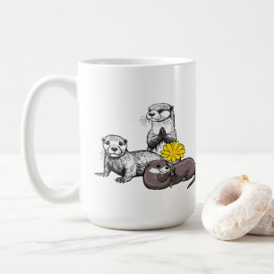 Niedliches Otter-Trio Kaffeetasse