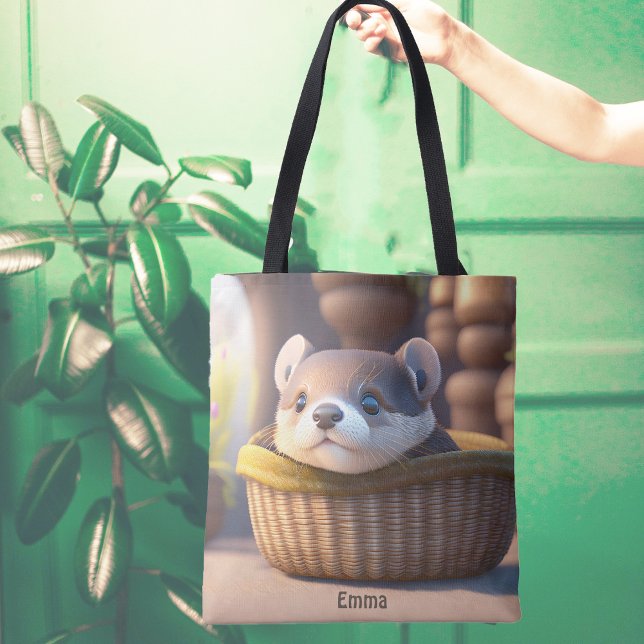 Niedliches Otterbaby in einem Korb - personalisier (Von Creator hochgeladen)