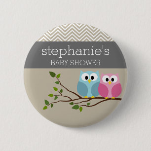 Niedliches Owl auf Branch Baby Girl oder Boy Shoot Button