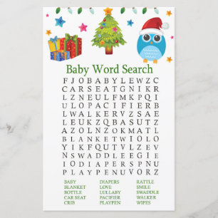 Niedliches Owl Baby Shooting Word Search Game