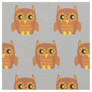 Niedliches Owl Bird Kid Baby Kinderzimmer Grau Stoff