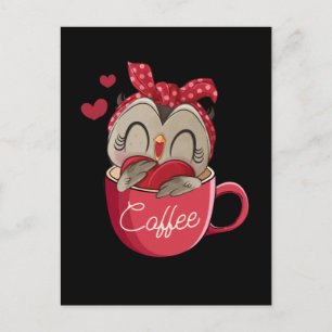 Niedliches Owl Coffee Tassen Funny Owl Lover Postkarte