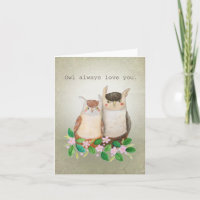 Niedliches Owl Couple Woodland Animal Pub Funny Li