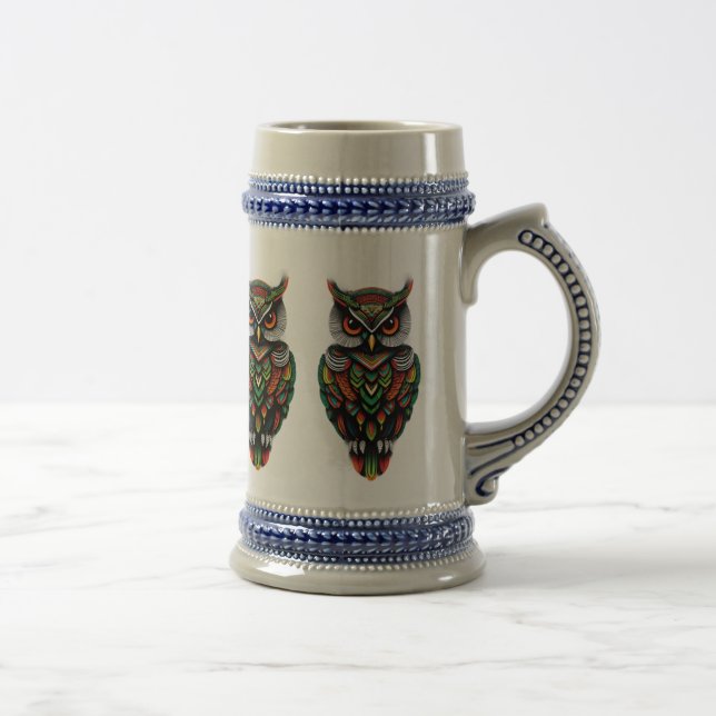 NIEDLICHES OWL DESIGN Beer Stein Bierglas (Rechts)