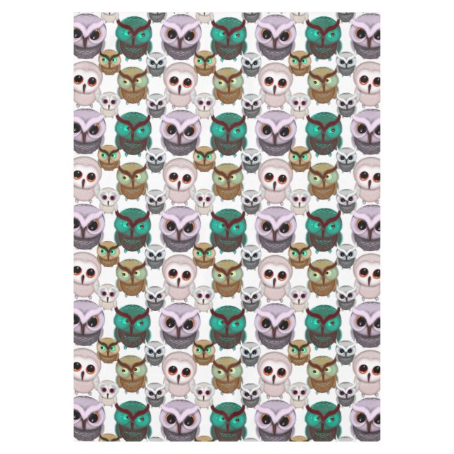 Niedliches Owl Illustrationsmuster Tischdecke (Vorderseite)