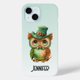 Niedliches Owl in einem grünen Top Hat Case-Mate iPhone Hülle