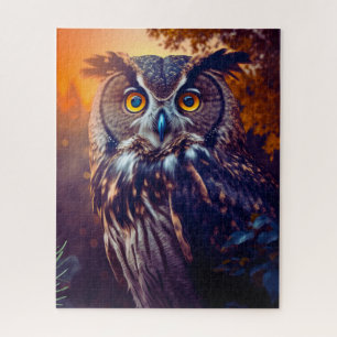 Niedliches Owl in Forest Nature Wildlife Bird Anim Puzzle