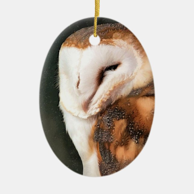 NIEDLICHES OWL KERAMIK ORNAMENT (Vorne)
