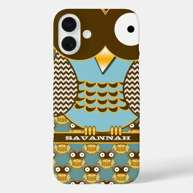 Niedliches Owl Maurische Zig Zag Muster Wählen Sie Case-Mate iPhone Hülle (Rückseite)