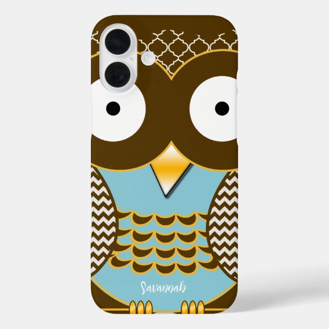 Niedliches Owl Maurische Zig Zag Muster Wählen Sie Case-Mate iPhone Hülle (Rückseite)