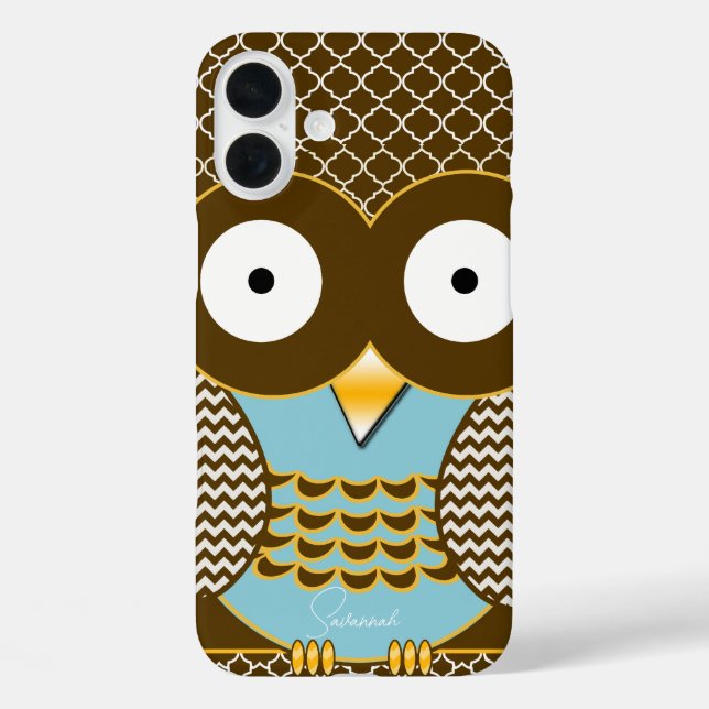 Niedliches Owl Maurische Zig Zag Muster Wählen Sie Case-Mate iPhone Hülle (Rückseite)