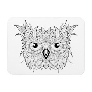 Niedliches Owl Portrait Doodle Magnet