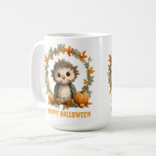 Niedliches Owl Pumpkin Happy Halloween Design Kaffeetasse