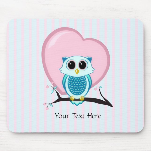 Niedliches Owl- und Heftvorlagenmousepad Mousepad (Vorne)