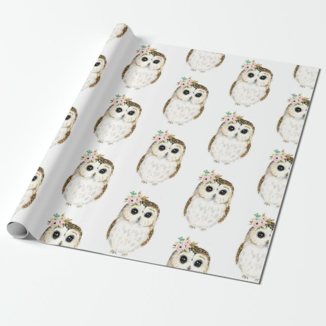 Niedliches Owl Wrapper Geschenkpapier (Ungerollt)