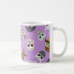 Niedliches Owls Muster im Lila Hintergrund Tasse