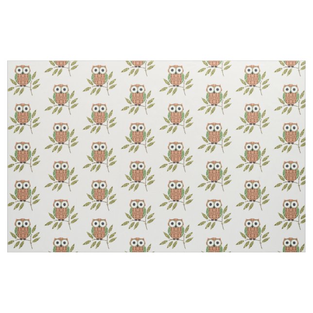 Niedliches Owls Muster Stoff (Fat Quarter (45,7 x 55,9 cm))
