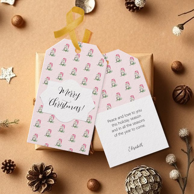 Niedliches Owls Wasserfarbmuster Mit Monogramm Geschenkanhänger (Von Creator hochgeladen)