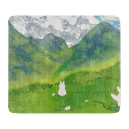 Niedliches Paar Bunny im Gebirgsblick Schneidebrett