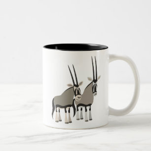 Niedliches Paar Cartoon Oryxes Tasse