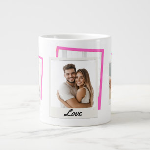 Niedliches Paar "Liebe" 3 Foto Collage Jumbo-Tasse