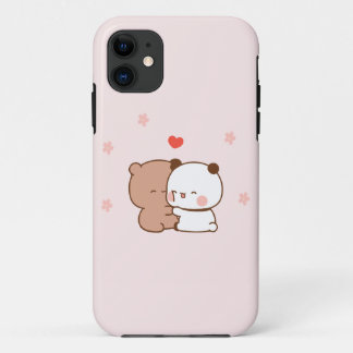 Niedliches Paar Panda Bären Liebe, rosa Case-Mate iPhone Hülle