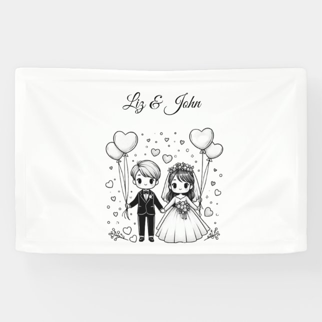Niedliches Paar personalisiert Banner (Horizontal)