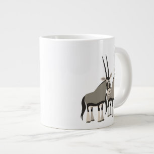 Niedliches Paar von Cartoon Oryxes Jumbo Tasse
