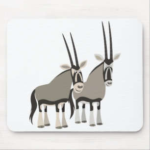 Niedliches Paar von Cartoon Oryxes Mousepad