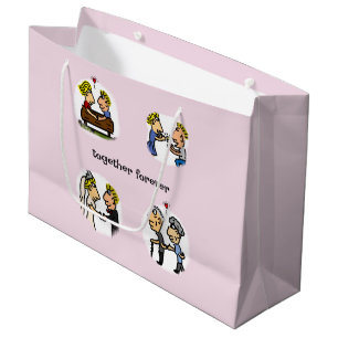 Niedliches Paar zusammen Forever Funny Cartoon Große Geschenktüte