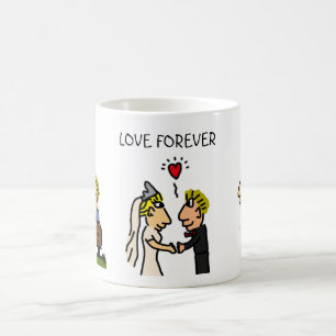 Niedliches Paar zusammen Forever Funny Cartoon Kaffeetasse