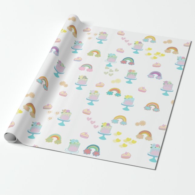 niedliches Packpapier für Regenbogenkuchen (Ungerollt)