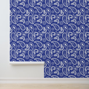 Niedliches Paisley-Muster, blau gefliest Tapete