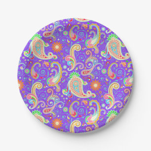 Niedliches Paisley-Muster Pappteller
